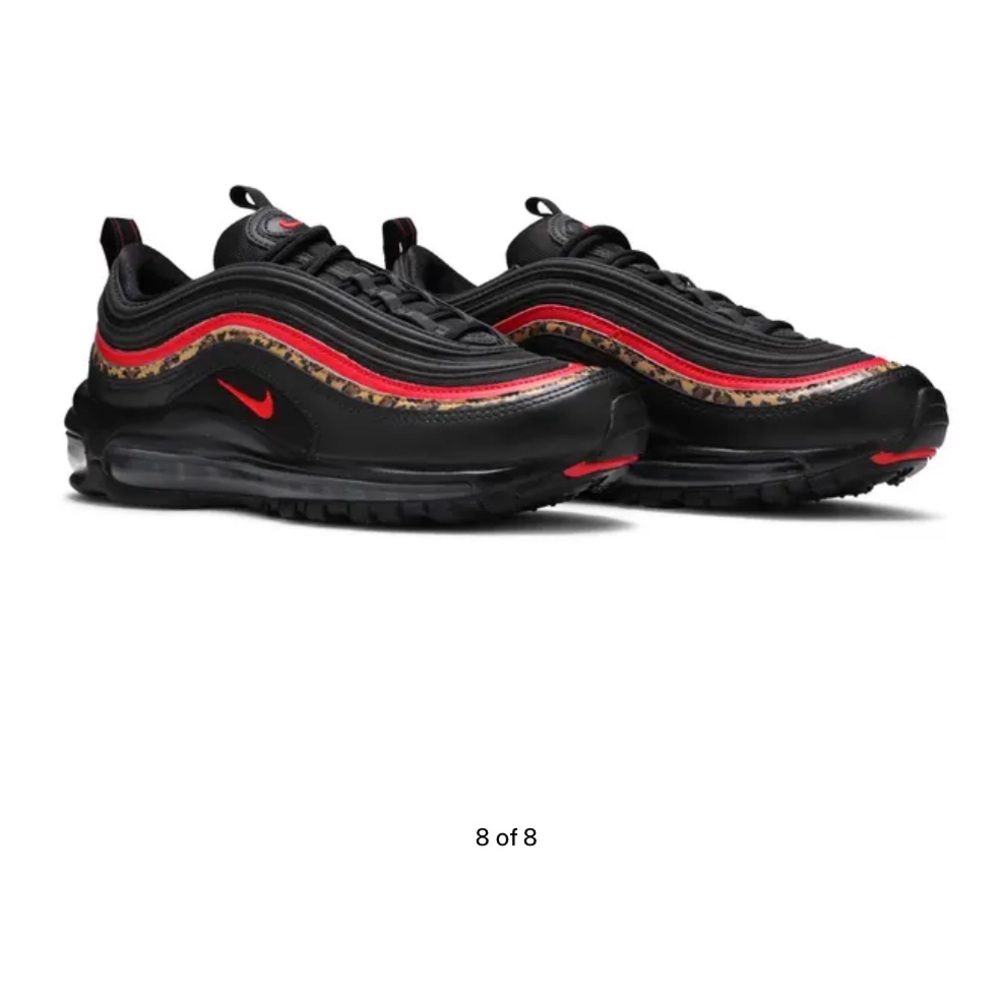 Nike Air Max 97 Black and Red with Leopard Print